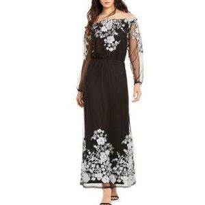 INC International Concepts Women's Embroidered Off-The-Shoulder Maxi Dress - 16